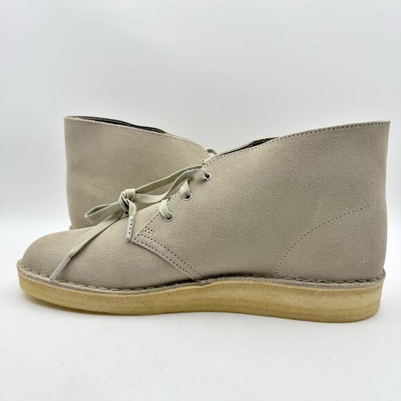 Clarks Mens Desert Coal Chukka Boots US 12 M EU 46 Stone Taupe Suede NIB - Picture 8 of 13